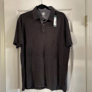 Flag & Anthem Polo Shirt Golf Medium Gray Short Sleeves Work Casual Stretch Fit